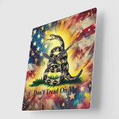  stijl Gadsden Flag Art Vierkante Klok (Hoek)