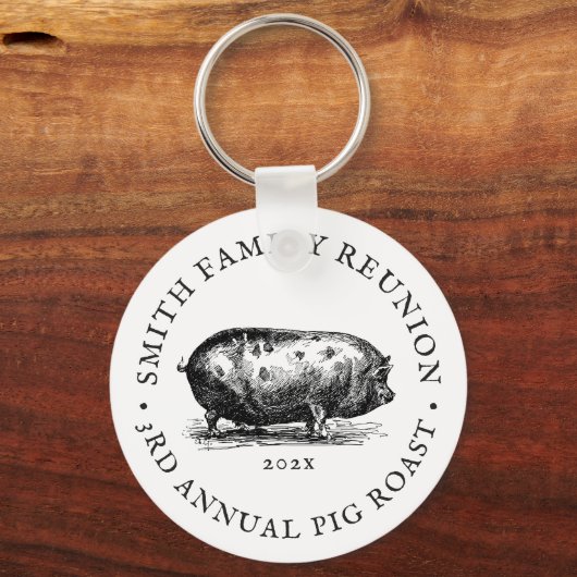 stijl | Gebeurtenis rond varkensroast | Gezinsher Sleutelhanger (Voorkant)