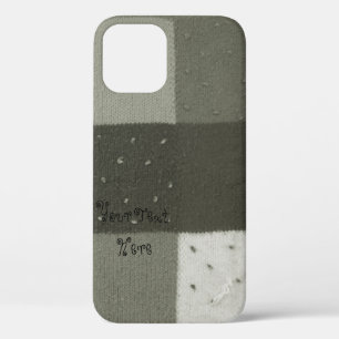  stijl gebreide patchwork ontwerp zwart wit iPhone 12 hoesje