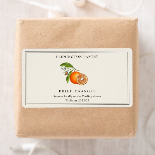  stijl Gedroogde Sinaasappels van wit rechthoekig Etiket (Insitu)