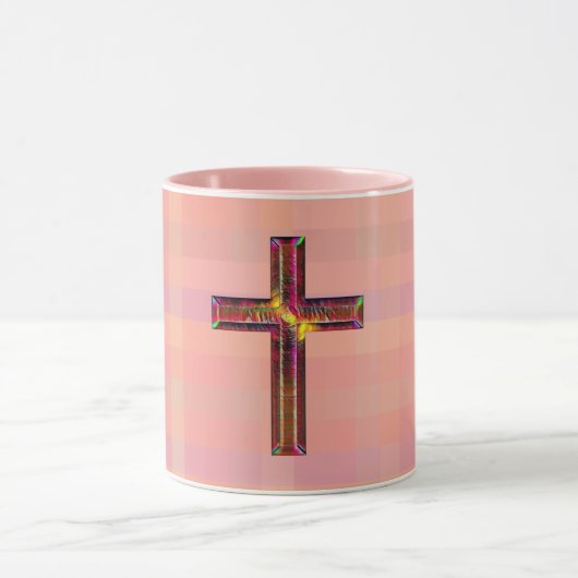  stijl geïllustreerd Faith Cross-Roze Mok (Midden)