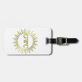 Stijl Gele Zon Burst Aangepaste Monogram Bagagelabel (Voorkant horizontaal)