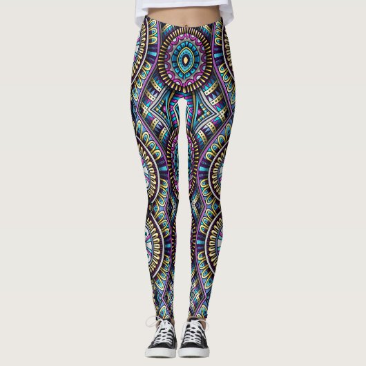  stijl geometrisch patroon leggings (Voorkant)