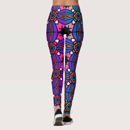  stijl geometrisch patroon leggings (Achterkant)