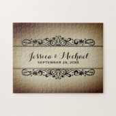 stijl gepersonaliseerde bruiloft Jubileum Legpuzzel (Horizontaal)