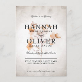 -stijl geperste bloemen | Huwelijksmenu Menu