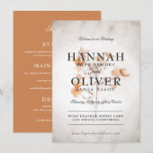 -stijl geperste bloemen | Huwelijksmenu Menu (Voorkant / Achterkant)