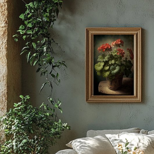  stijl Geranium Art - Downloadbaar Poster