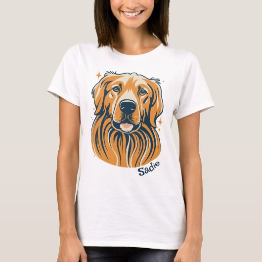  Stijl Golden Retriever T-shirt (Voorkant)