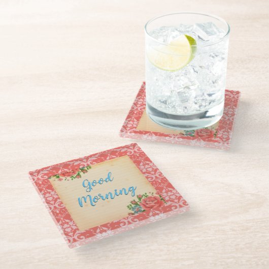 stijl Good Morning Glass Onderzetters (Schuin)