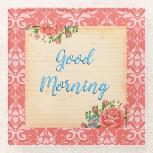  stijl Good Morning Glass Onderzetters (Voorkant)