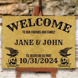 stijl Gothic Wedding of Halloween Welkom Poster