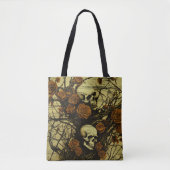 stijl Gotische schedels en rozen canvas tas (Voorkant)
