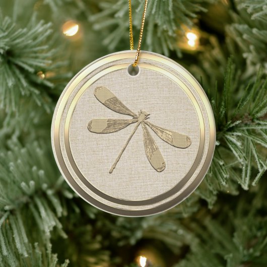  Stijl Gouden Dragonfly Keramisch Ornament (Boom)