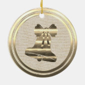  Stijl Gouden Kerst Bell Keramisch Ornament (Achterkant)