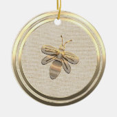  Stijl Gouden Kerst Bijen Keramisch Ornament (Voorkant)
