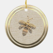  Stijl Gouden Kerst Bijen Keramisch Ornament (Achterkant)