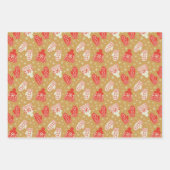  stijl gouden kerst petten & wanten inpakpapier vel (Voorkant)