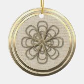 Stijl Gouden Sneeuwvlok Keramisch Ornament (Voorkant)