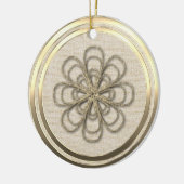 Stijl Gouden Sneeuwvlok Keramisch Ornament (Links)