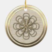 Stijl Gouden Sneeuwvlok Keramisch Ornament (Achterkant)