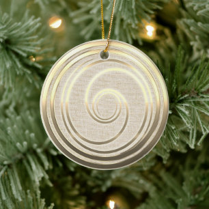 Stijl Gouden Tennis Swirl Keramisch Ornament