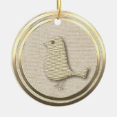  stijl gouden vogel keramisch Ornament (Voorkant)