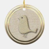  stijl gouden vogel keramisch Ornament (Achterkant)