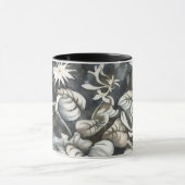  Stijl Grijze Bloemen Art Mok Cup (Midden)
