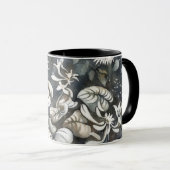  Stijl Grijze Bloemen Art Mok Cup (Voorkant rechts)