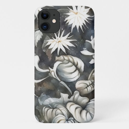  Stijl Grijze Bloemen Kunst Telefoonhoes Case-Mate iPhone Case (Achterkant)