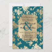  Stijl Groen Goud Bloemen Luxe Huwelijk Kaart (Voorkant)