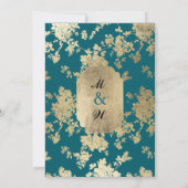  Stijl Groen Goud Bloemen Luxe Huwelijk Kaart (Achterkant)