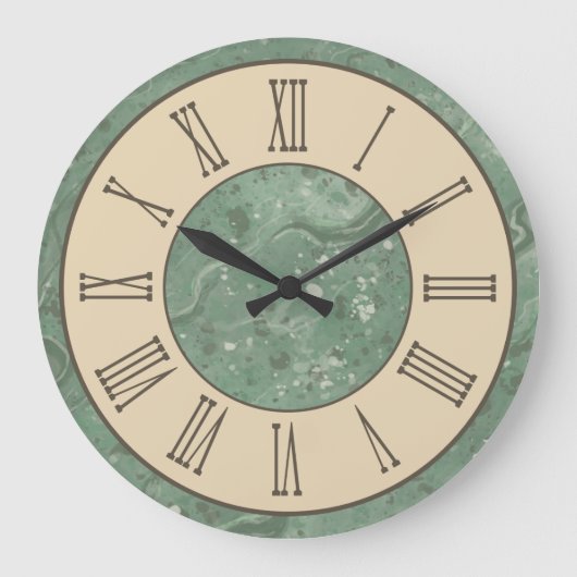  Stijl Groen Marmeren Wandklok (Voorkant)