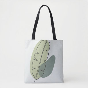  Stijl Groene en Blauwe Floral Classic Look Tote Bag