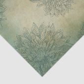 stijl groengrijze achtergrond bloemen tissuepapier (Detail)