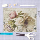  Stijl Grote Bloemen met Script Achtergrond Tissuepapier (Craft)