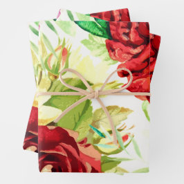 stijl grote Waterverf bloemen Inpakpapier Vel