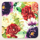  stijl grote Waterverf bloemen Kartonnen Onderzetters (Voorkant)