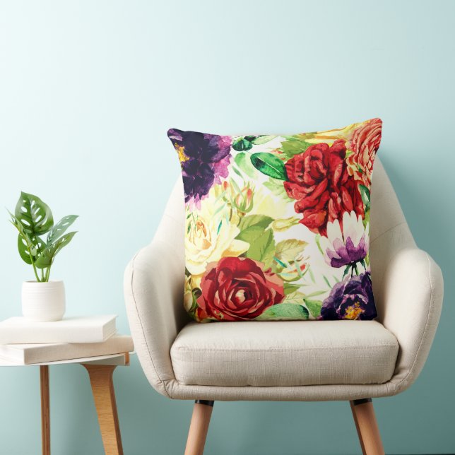  stijl grote Waterverf bloemen Kussen (Stoel)