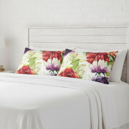 stijl grote Waterverf bloemen Kussensloop