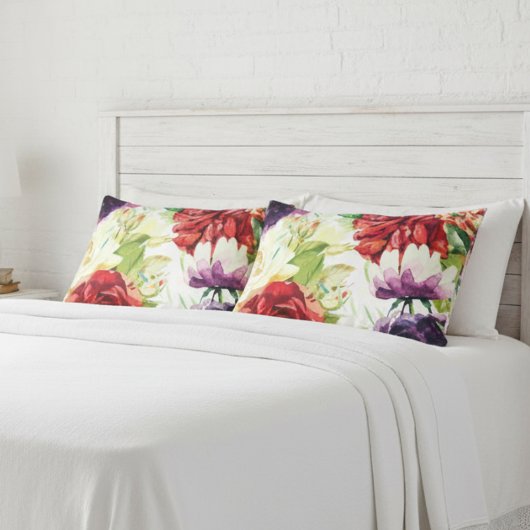  stijl grote Waterverf bloemen Kussensloop