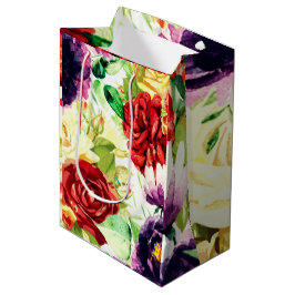  stijl grote Waterverf bloemen Medium Cadeauzakje