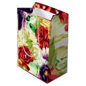  stijl grote Waterverf bloemen Medium Cadeauzakje (Achterkant Gekanteld)