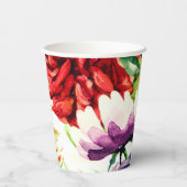 stijl grote Waterverf bloemen Papieren Bekers (Achterkant)