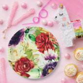  stijl grote Waterverf bloemen Papieren Bordje (Feest)