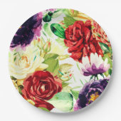  stijl grote Waterverf bloemen Papieren Bordje (Voorkant)