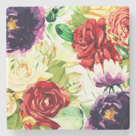 stijl grote Waterverf bloemen Stenen Onderzetter