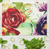  stijl grote Waterverf bloemen Theedoek (Gevouwen)