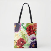  stijl grote Waterverf bloemen Tote Bag (Voorkant)
